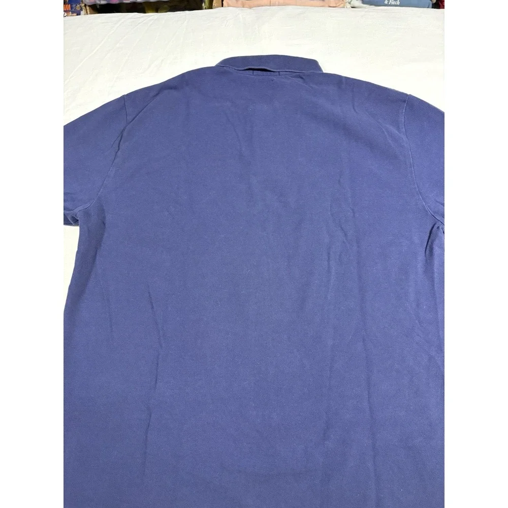 Polo Ralph Lauren Men's Large Navy Blue Mesh Polo Shirt Red Pony Classic Fit L/G